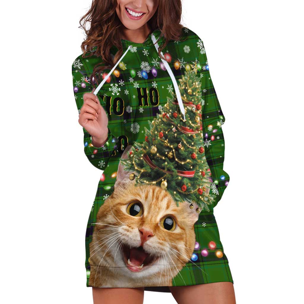 Cat Christmas Tree Hoodie Dress Xmas Holiday Patterns - Wonder Print Shop