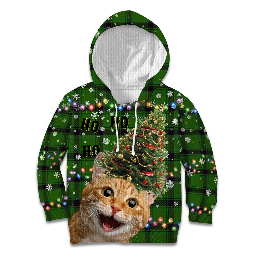 Cat Christmas Tree Kid Hoodie Xmas Holiday Patterns - Wonder Print Shop