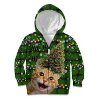 Cat Christmas Tree Kid Hoodie Xmas Holiday Patterns - Wonder Print Shop