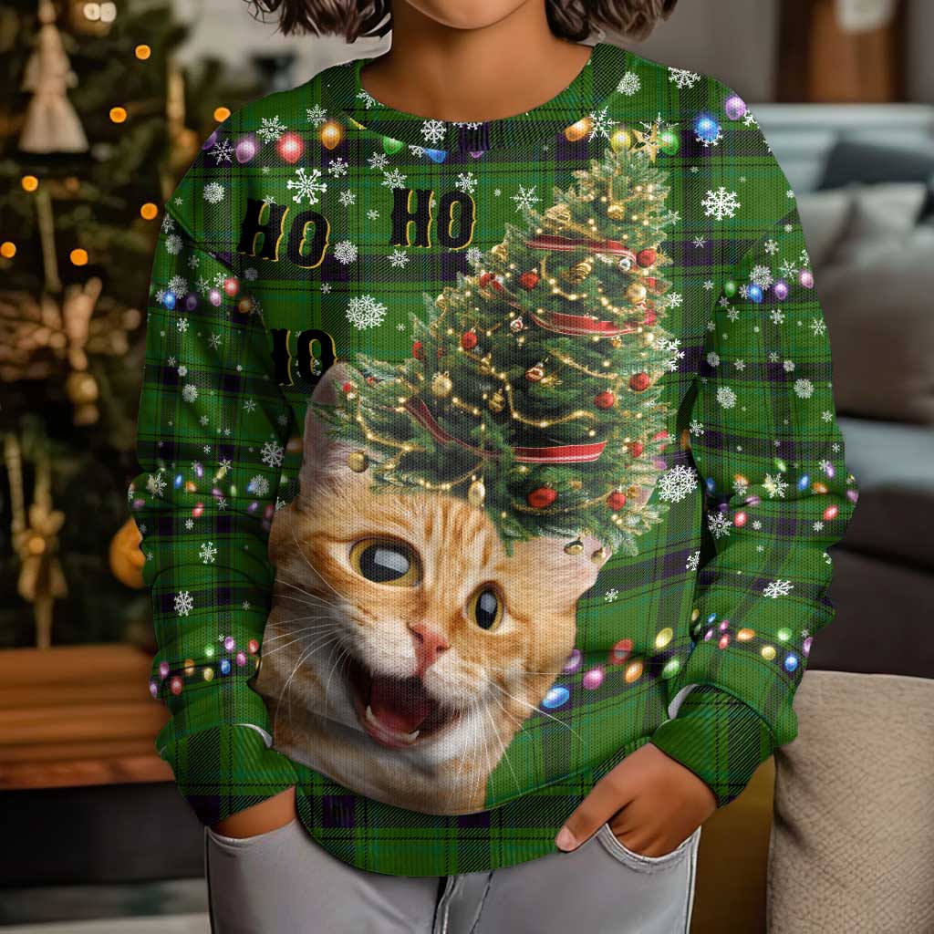Cat Christmas Tree Kid Ugly Christmas Sweater Xmas Holiday Patterns - Wonder Print Shop