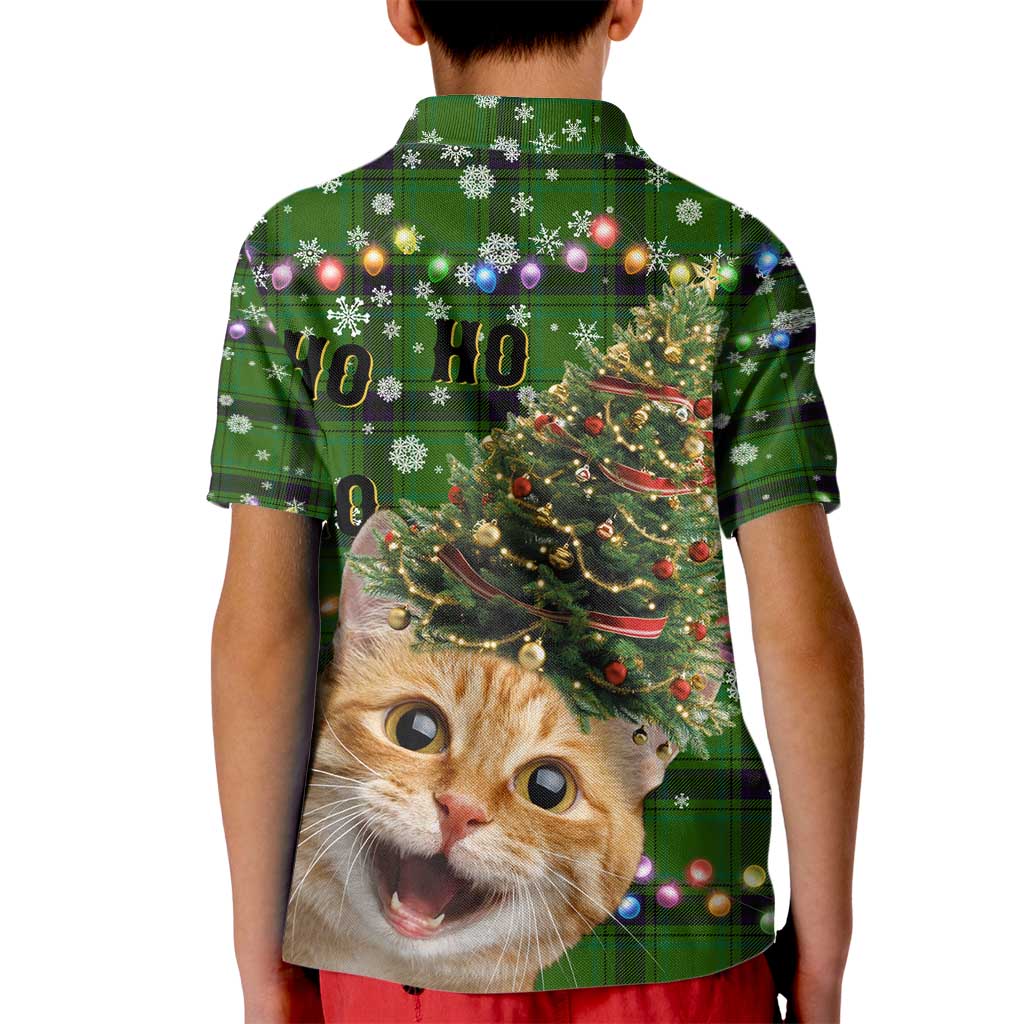 Cat Christmas Tree Kid Polo Shirt Xmas Holiday Patterns - Wonder Print Shop