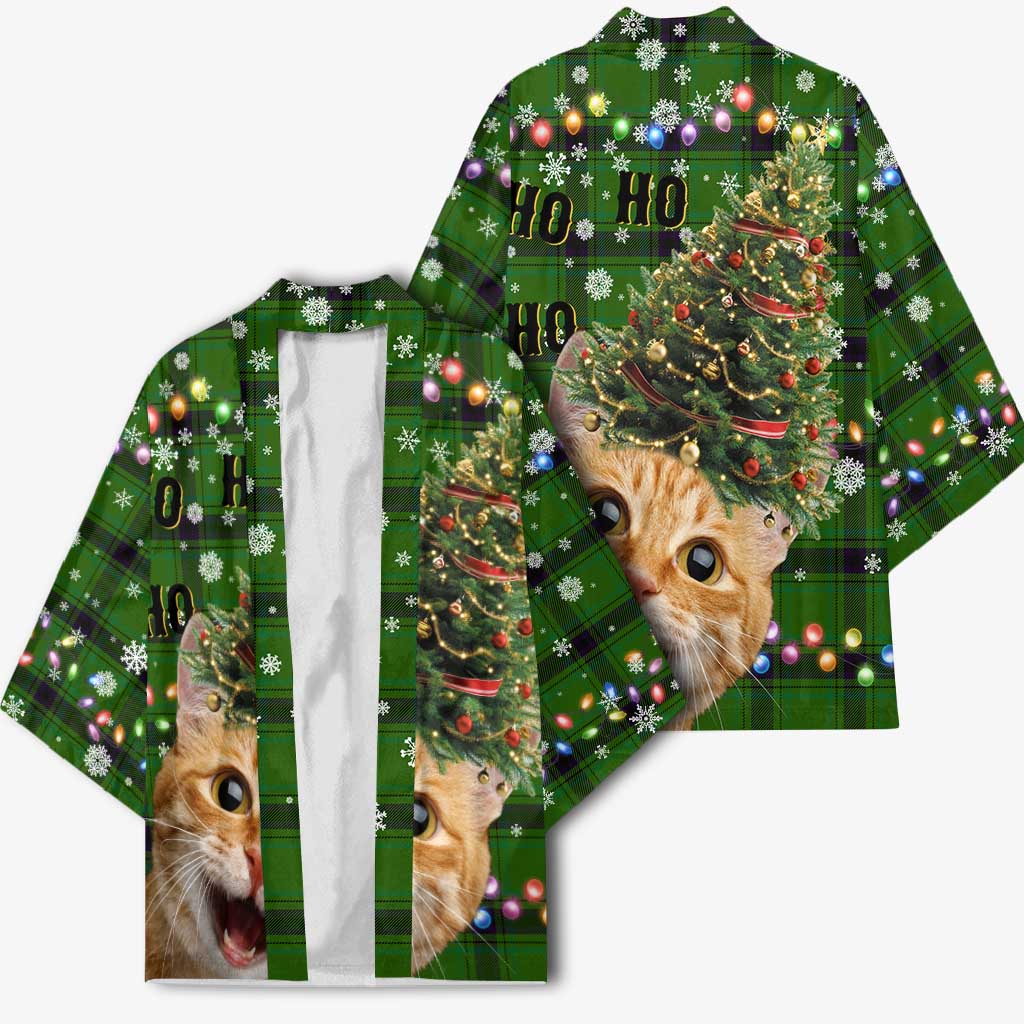 Cat Christmas Tree Kimono Xmas Holiday Patterns - Wonder Print Shop