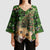 Cat Christmas Tree Kimono Sleeve Blouse Xmas Holiday Patterns - Wonder Print Shop