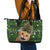 Cat Christmas Tree Leather Tote Bag Xmas Holiday Patterns - Wonder Print Shop