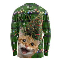 Cat Christmas Tree Long Sleeve Shirt Xmas Holiday Patterns - Wonder Print Shop