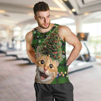 Cat Christmas Tree Men Tank Top Xmas Holiday Patterns - Wonder Print Shop