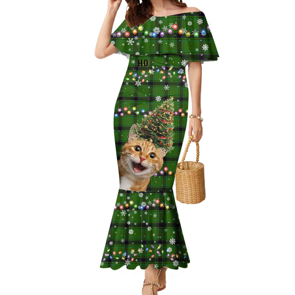 Cat Christmas Tree Mermaid Dress Xmas Holiday Patterns - Wonder Print Shop