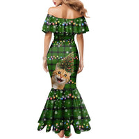 Cat Christmas Tree Mermaid Dress Xmas Holiday Patterns - Wonder Print Shop