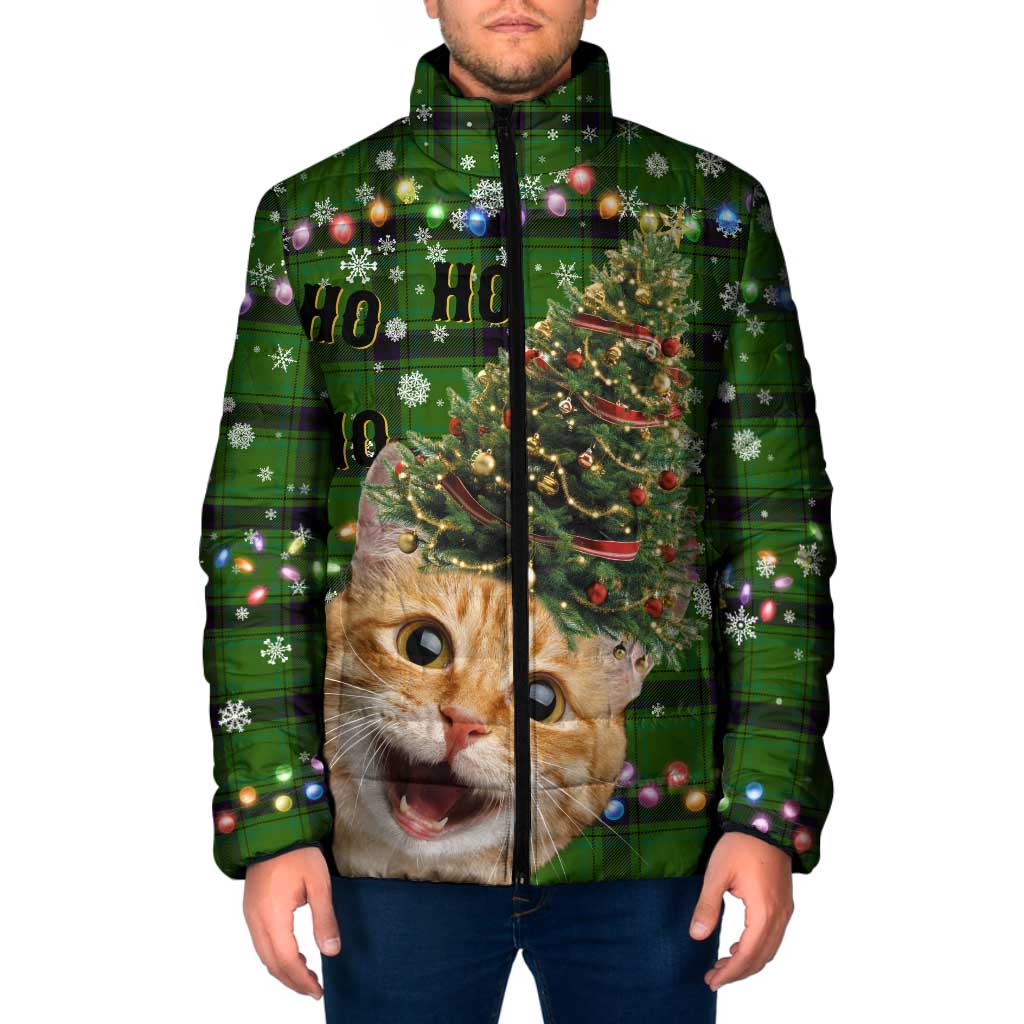 Cat Christmas Tree Padded Jacket Xmas Holiday Patterns - Wonder Print Shop