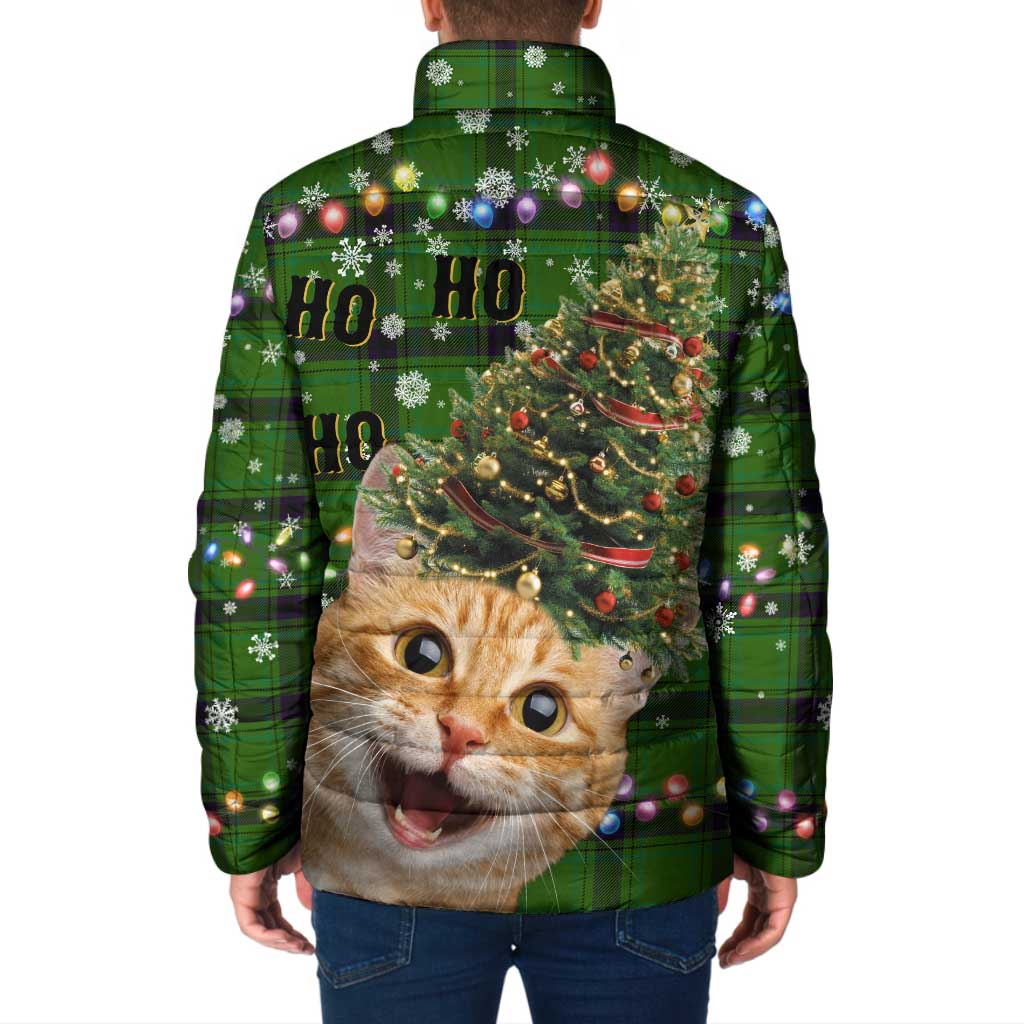 Cat Christmas Tree Padded Jacket Xmas Holiday Patterns - Wonder Print Shop