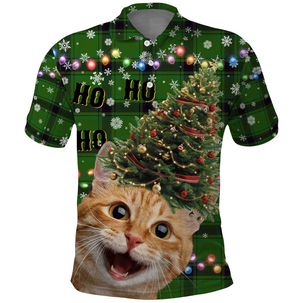 Cat Christmas Tree Polo Shirt Xmas Holiday Patterns - Wonder Print Shop
