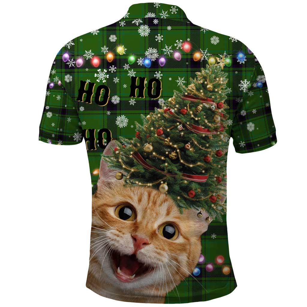 Cat Christmas Tree Polo Shirt Xmas Holiday Patterns - Wonder Print Shop