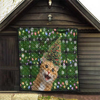 Cat Christmas Tree Quilt Xmas Holiday Patterns - Wonder Print Shop