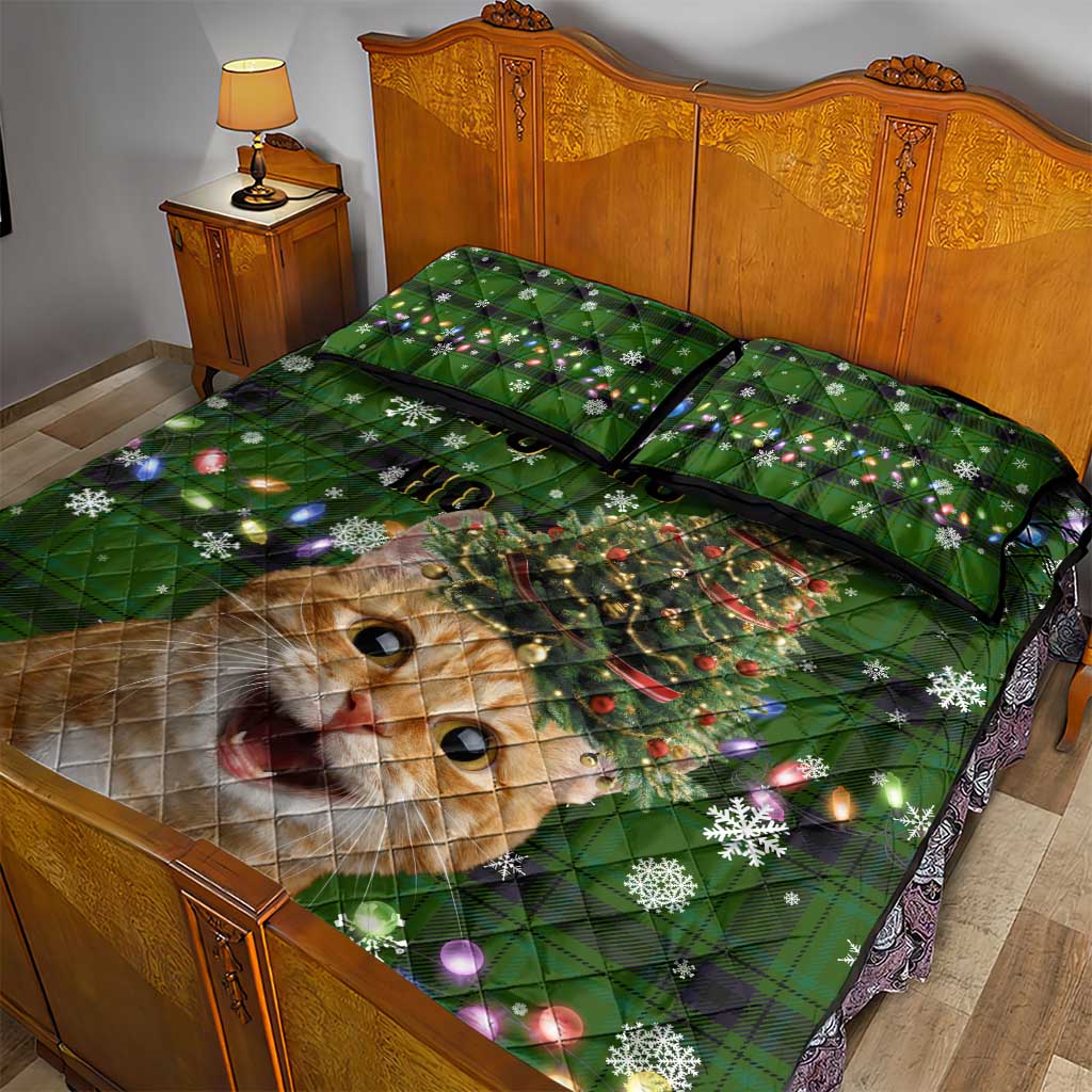 Cat Christmas Tree Quilt Bed Set Xmas Holiday Patterns - Wonder Print Shop