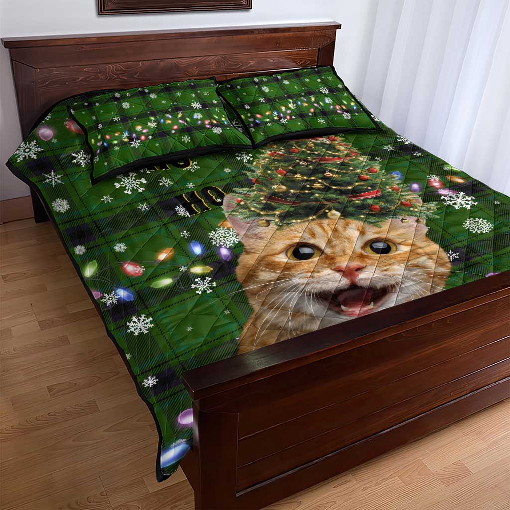 Cat Christmas Tree Quilt Bed Set Xmas Holiday Patterns - Wonder Print Shop