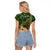 Cat Christmas Tree Raglan Cropped T Shirt Xmas Holiday Patterns - Wonder Print Shop