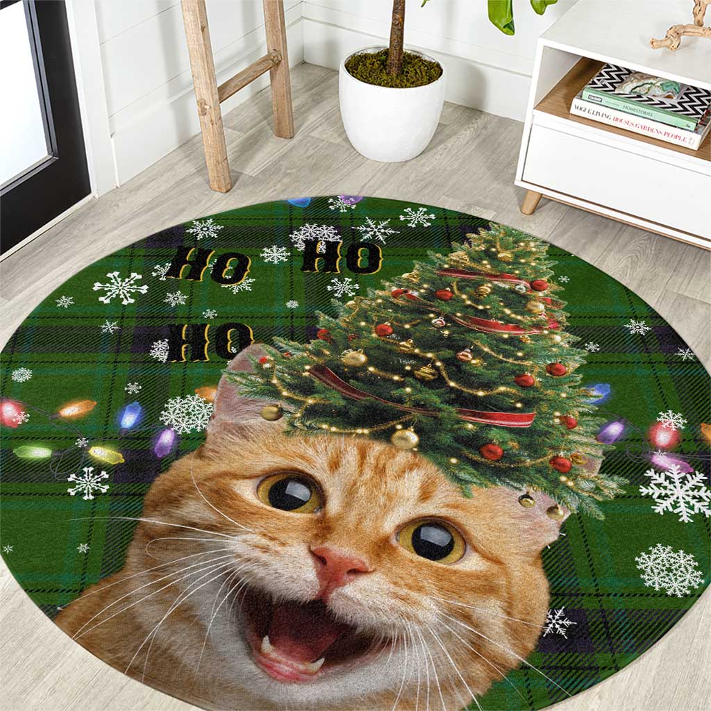 Cat Christmas Tree Round Carpet Xmas Holiday Patterns - Wonder Print Shop