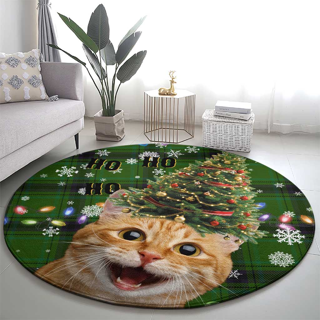 Cat Christmas Tree Round Carpet Xmas Holiday Patterns - Wonder Print Shop