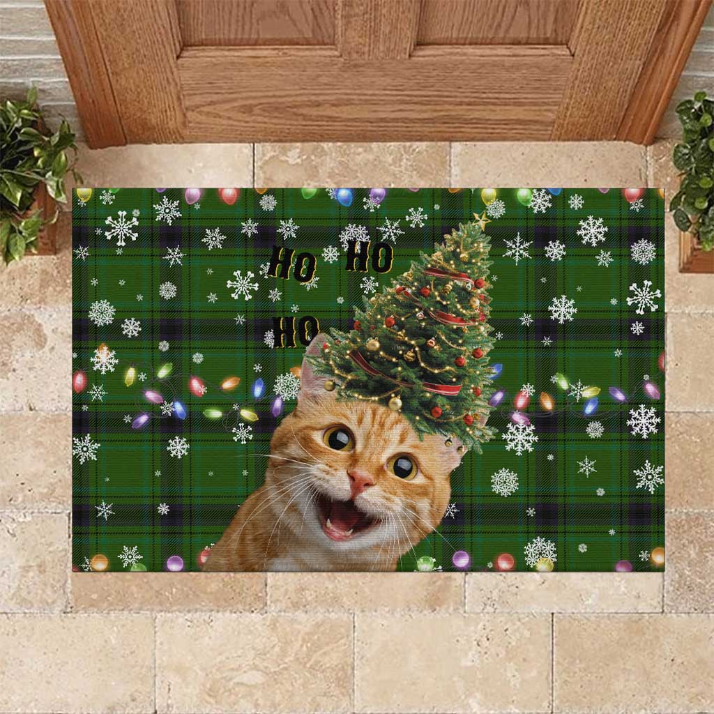 Cat Christmas Tree Rubber Doormat Xmas Holiday Patterns - Wonder Print Shop