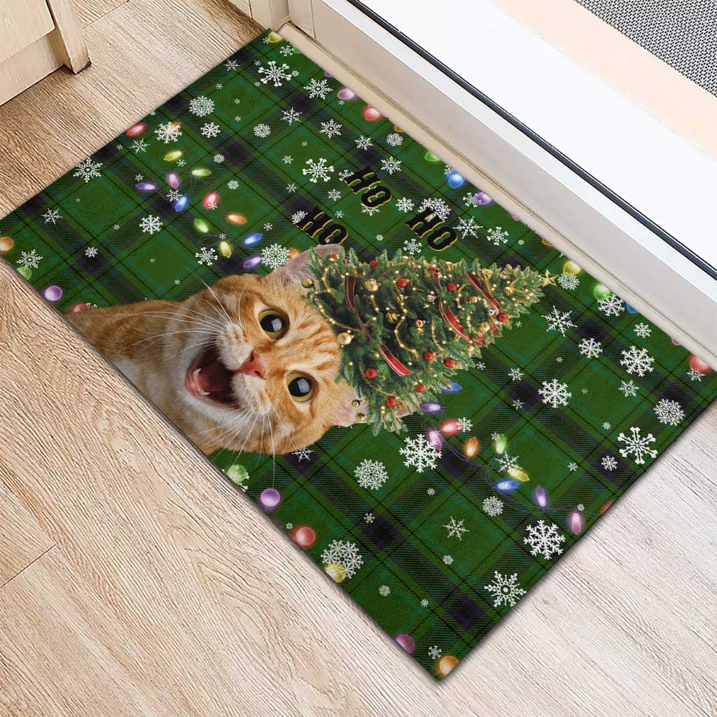 Cat Christmas Tree Rubber Doormat Xmas Holiday Patterns - Wonder Print Shop