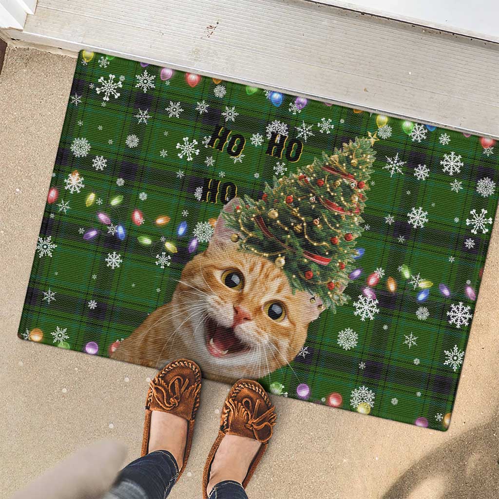 Cat Christmas Tree Rubber Doormat Xmas Holiday Patterns - Wonder Print Shop