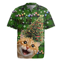 Cat Christmas Tree Rugby Jersey Xmas Holiday Patterns - Wonder Print Shop