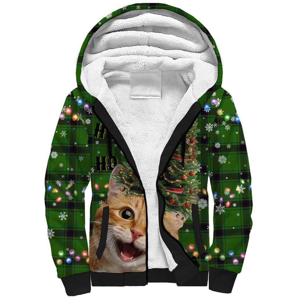 Cat Christmas Tree Sherpa Hoodie Xmas Holiday Patterns - Wonder Print Shop