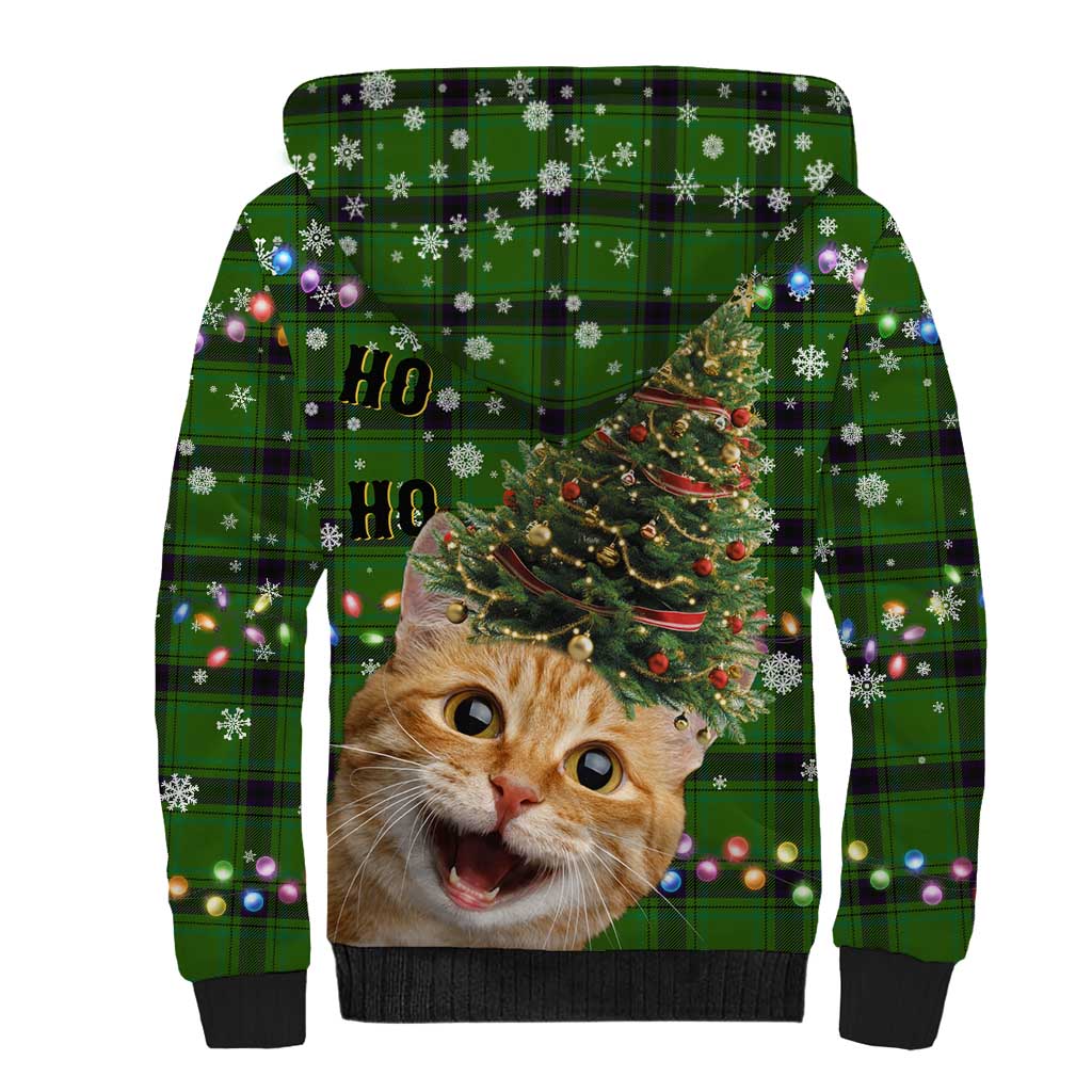 Cat Christmas Tree Sherpa Hoodie Xmas Holiday Patterns - Wonder Print Shop