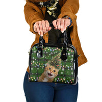 Cat Christmas Tree Shoulder Handbag Xmas Holiday Patterns - Wonder Print Shop