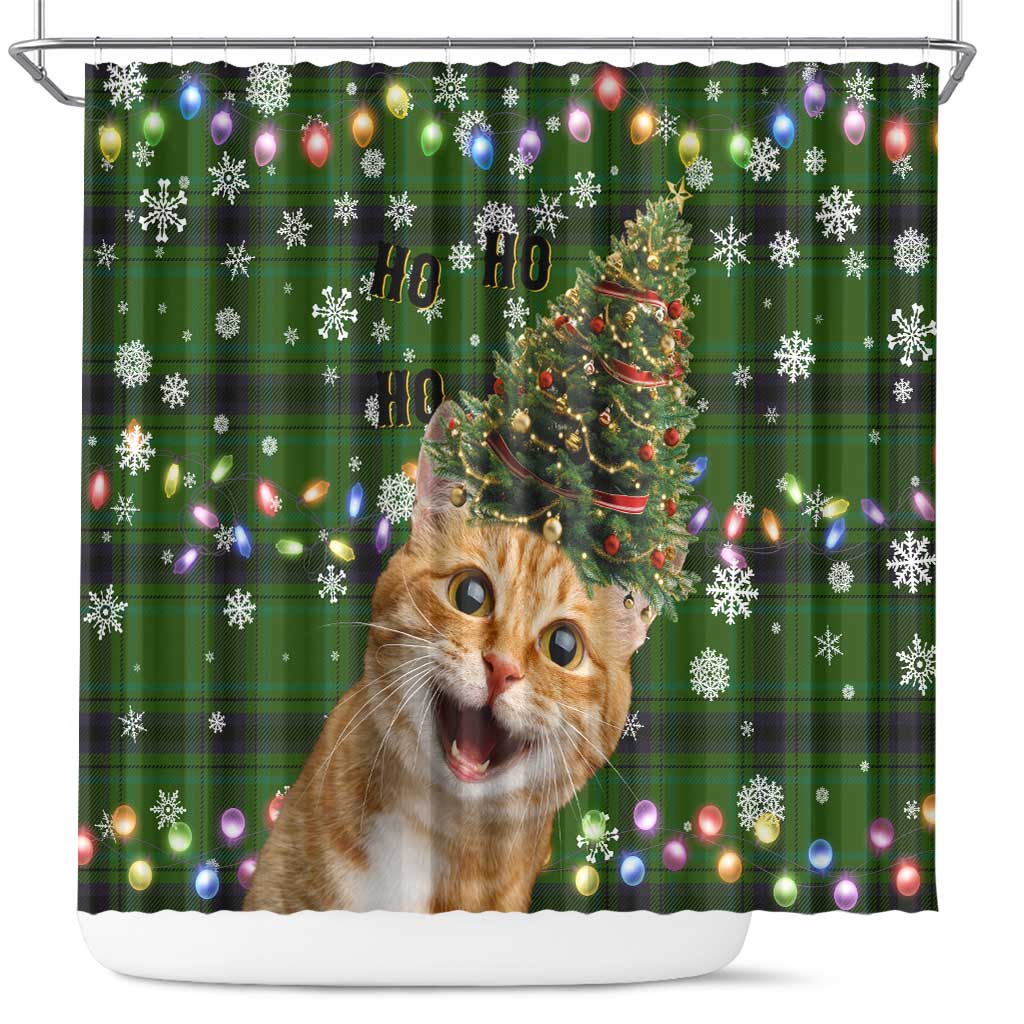 Cat Christmas Tree Shower Curtain Xmas Holiday Patterns - Wonder Print Shop