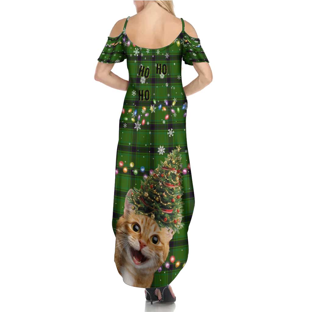 Cat Christmas Tree Summer Maxi Dress Xmas Holiday Patterns - Wonder Print Shop