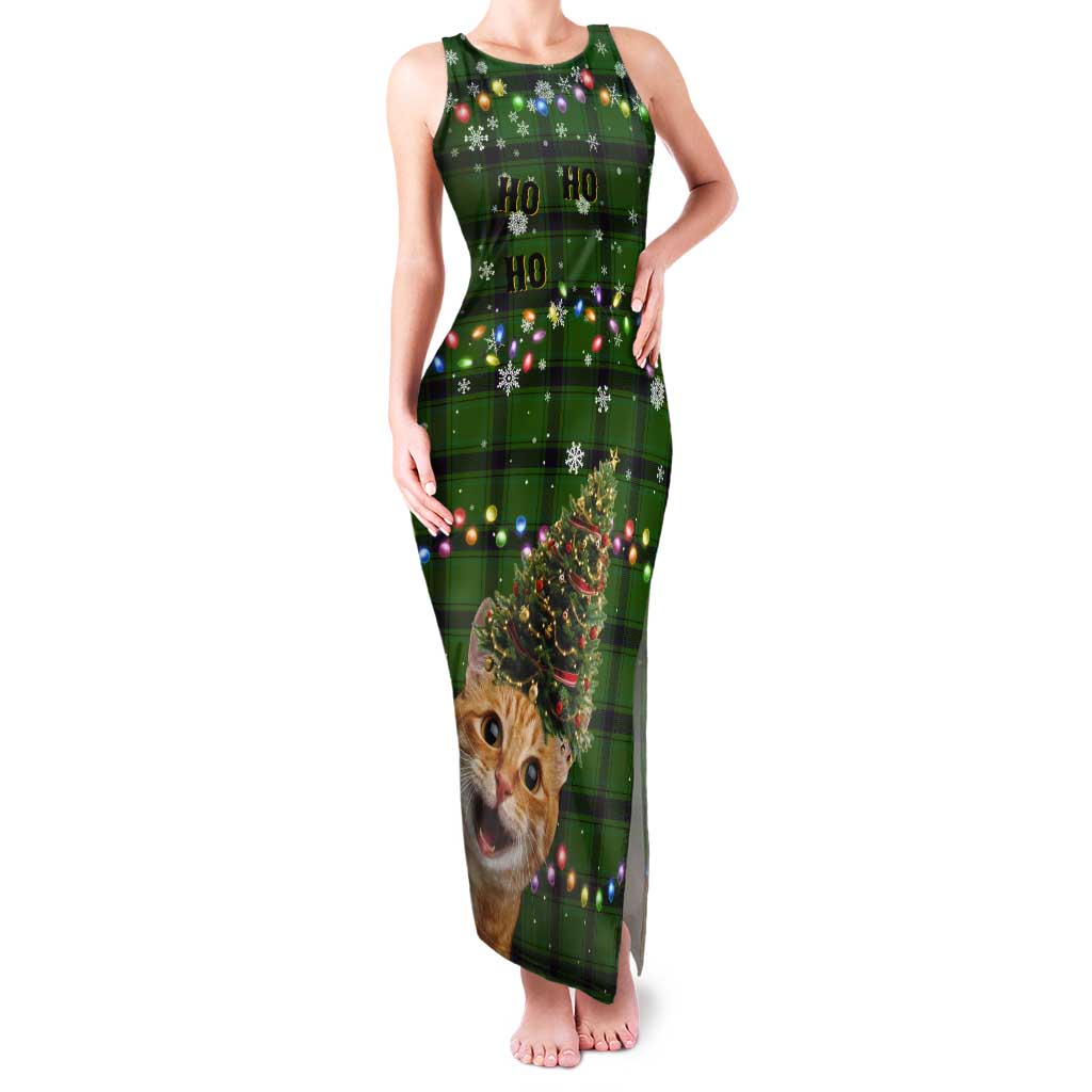 Cat Christmas Tree Tank Maxi Dress Xmas Holiday Patterns - Wonder Print Shop