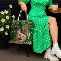 Cat Christmas Tree Tote Bag Xmas Holiday Patterns - Wonder Print Shop