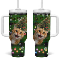 Cat Christmas Tree Tumbler With Handle Xmas Holiday Patterns - Wonder Print Shop