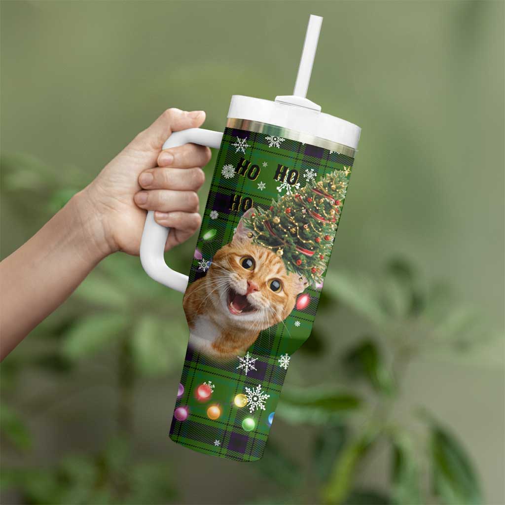 Cat Christmas Tree Tumbler With Handle Xmas Holiday Patterns - Wonder Print Shop