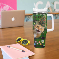 Cat Christmas Tree Tumbler With Handle Xmas Holiday Patterns - Wonder Print Shop