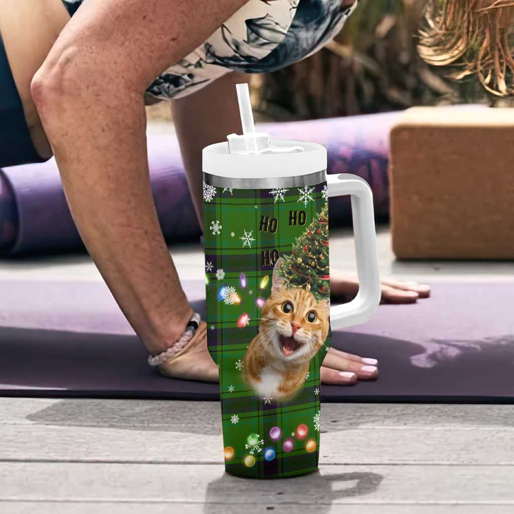 Cat Christmas Tree Tumbler With Handle Xmas Holiday Patterns - Wonder Print Shop