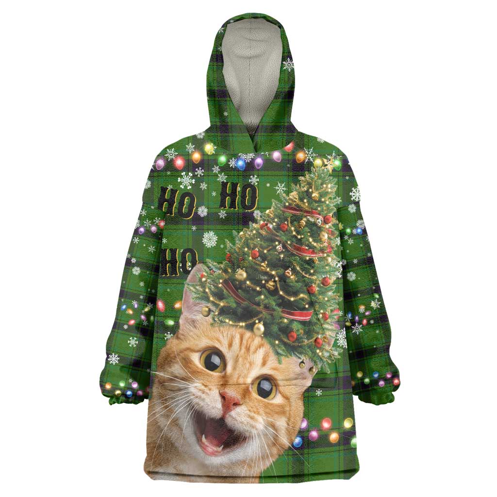 Cat Christmas Tree Wearable Blanket Hoodie Xmas Holiday Patterns - Wonder Print Shop