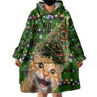 Cat Christmas Tree Wearable Blanket Hoodie Xmas Holiday Patterns - Wonder Print Shop