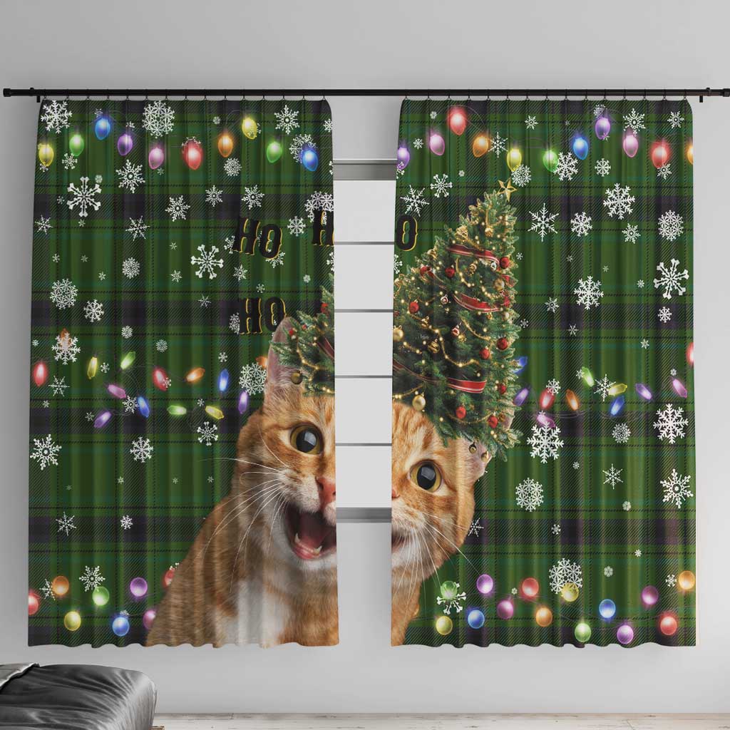 Cat Christmas Tree Window Curtain Xmas Holiday Patterns - Wonder Print Shop
