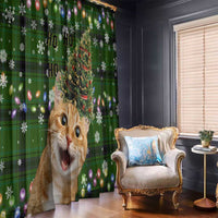Cat Christmas Tree Window Curtain Xmas Holiday Patterns - Wonder Print Shop