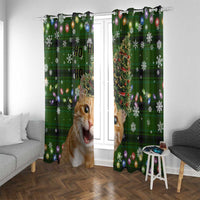 Cat Christmas Tree Window Curtain Xmas Holiday Patterns - Wonder Print Shop