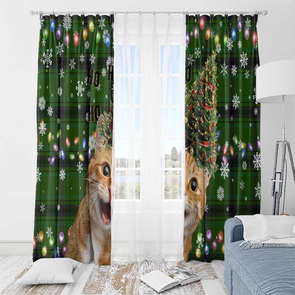 Cat Christmas Tree Window Curtain Xmas Holiday Patterns - Wonder Print Shop