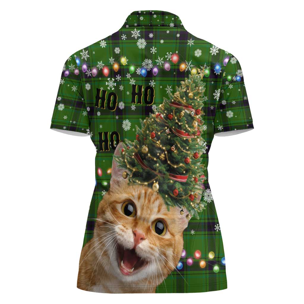 Cat Christmas Tree Women Polo Shirt Xmas Holiday Patterns - Wonder Print Shop