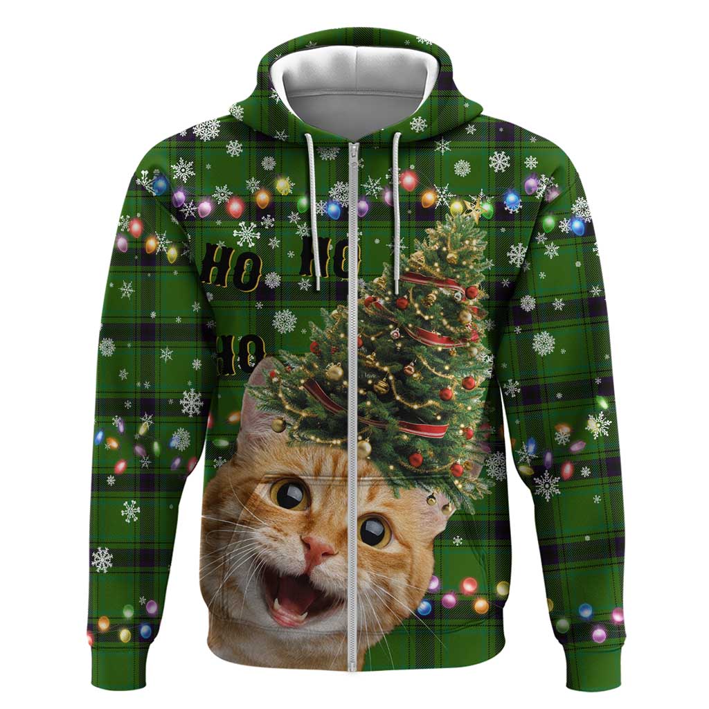Cat Christmas Tree Zip Hoodie Xmas Holiday Patterns - Wonder Print Shop