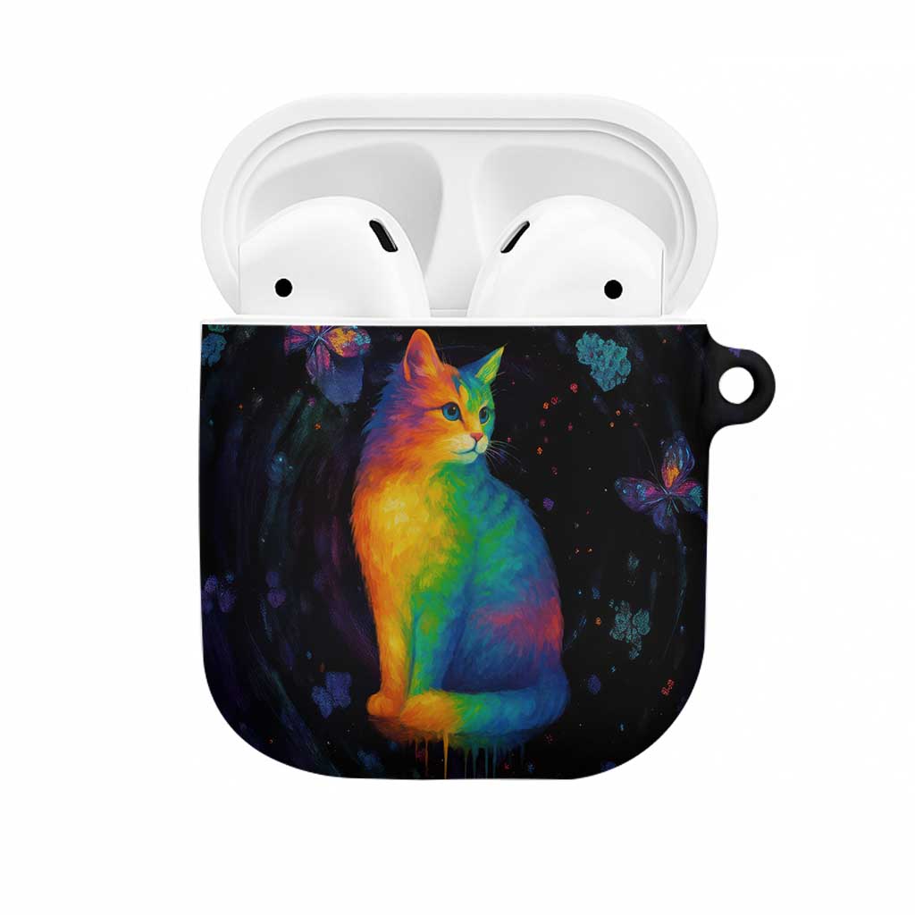 Cat Colorful Christmas AirPods Case Xmas Holiday Patterns - Wonder Print Shop