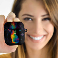 Cat Colorful Christmas AirPods Case Xmas Holiday Patterns - Wonder Print Shop