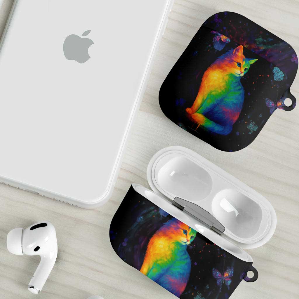 Cat Colorful Christmas AirPods Case Xmas Holiday Patterns - Wonder Print Shop