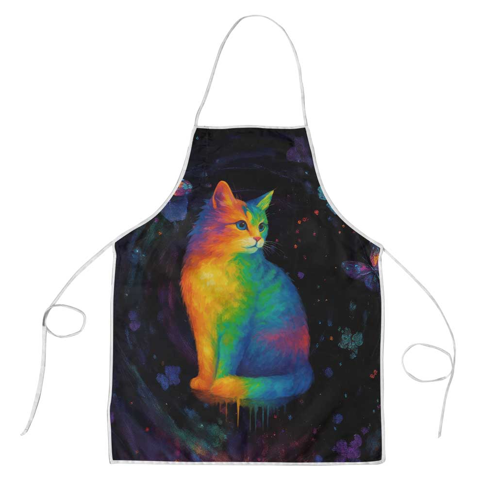 Cat Colorful Christmas Apron Xmas Holiday Patterns - Wonder Print Shop