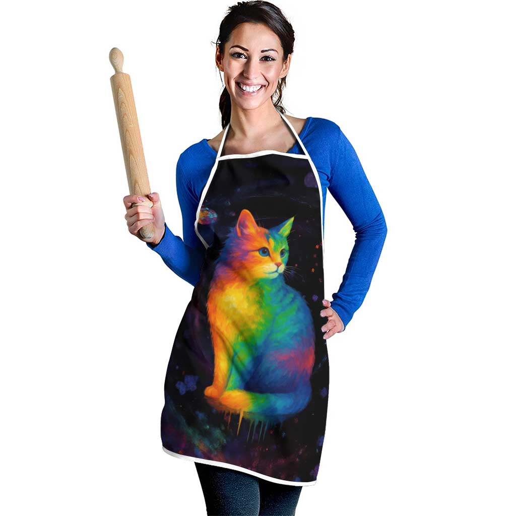 Cat Colorful Christmas Apron Xmas Holiday Patterns - Wonder Print Shop